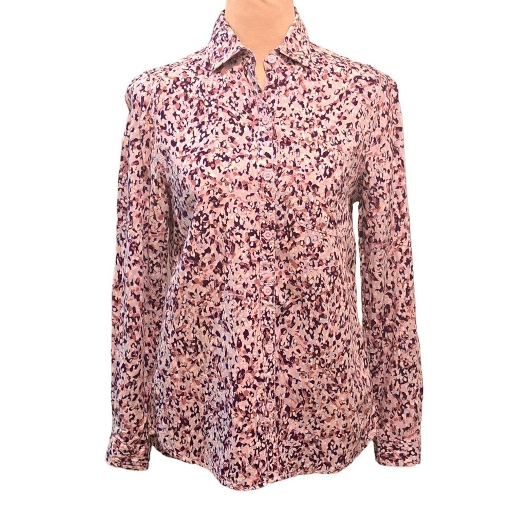 beachlunchlounge Purple/Pink/Blue Patterned Button Down Shirt Size XS